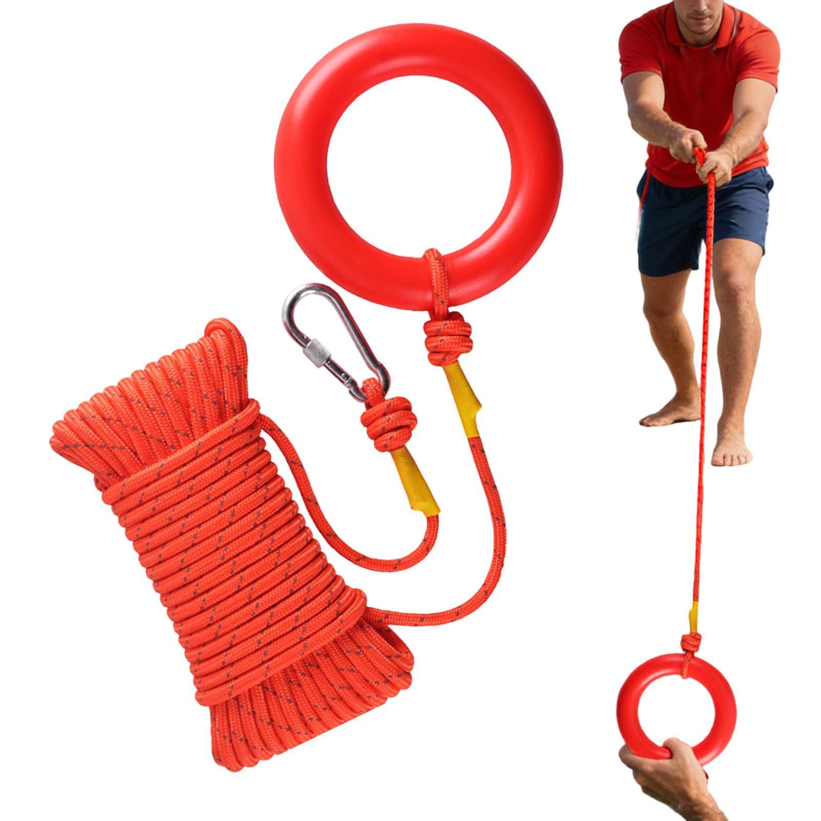 Rock Climbing Rope -Boat Safety Throw Rings With Water Floating Lifesaving Rope - Rappelling Ropes Fall Protection Kit - For Boating Fishing Hiking Lifesaving Mooring Dock Lines Kayak Canoe