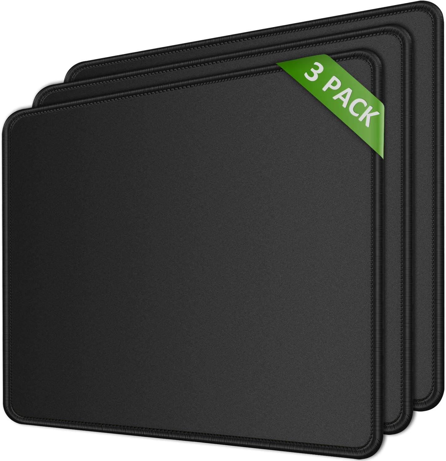 KTRIO Mouse Mat 3 Pack with Stitched Edges, 275x215x3mm Mousepad Gaming Mouse Pad Mat, Waterproof Mouse Mats with Non-Slip Rubber Base, Mouse Pads for Computers, Laptop, PC