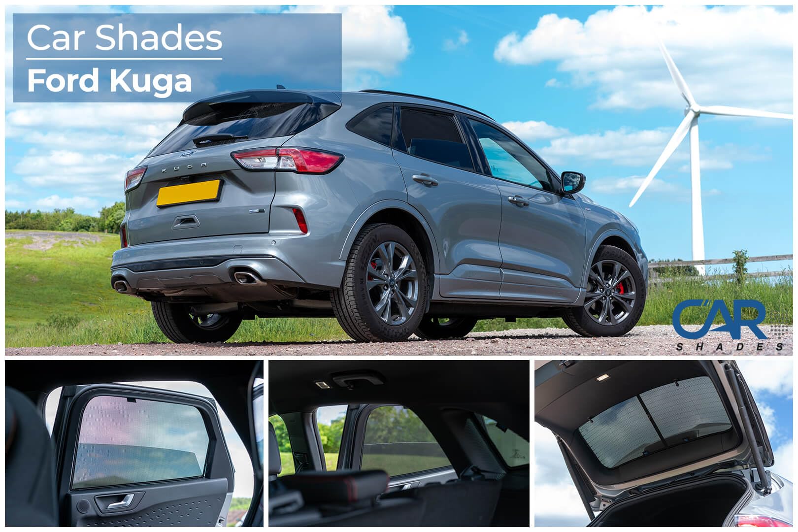 Set di Car Shades Compatibile con Ford Kuga III 2019- (6-Parti) Tendine Parasole su Misura