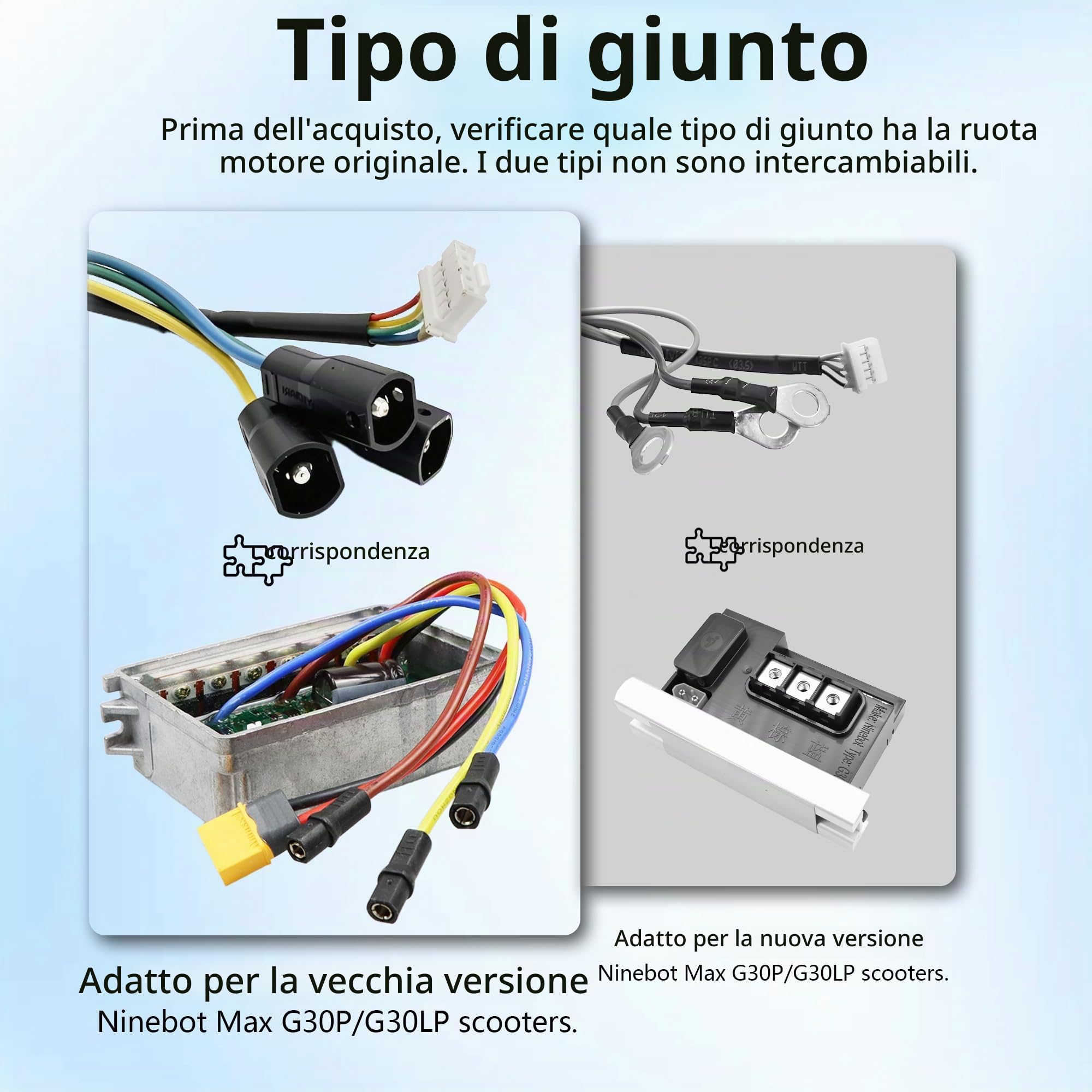 Motore Centrale da 10 Pollici con Pneumatico Fisso, Set di Ruote da 500 W senza Camera d'Aria, Progettato per il Monopattino Elettrico Segway Ninebot Max G30P/G30LP - Dimensioni 10 x 2,5 cm