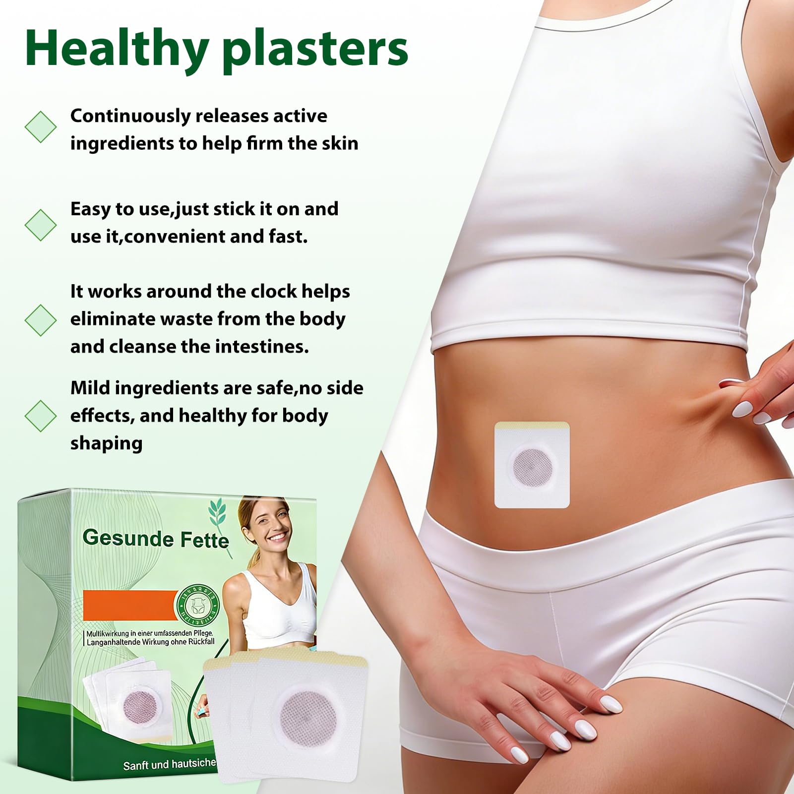 Moringa - Parches adelgazantes 10 en 1, Moringa 10-in-1 Slimming Patches, Con Extractos Botánicos, lngredientes Naturales, Für Alle Haut, parches adelgazantes para hombres y mujeres