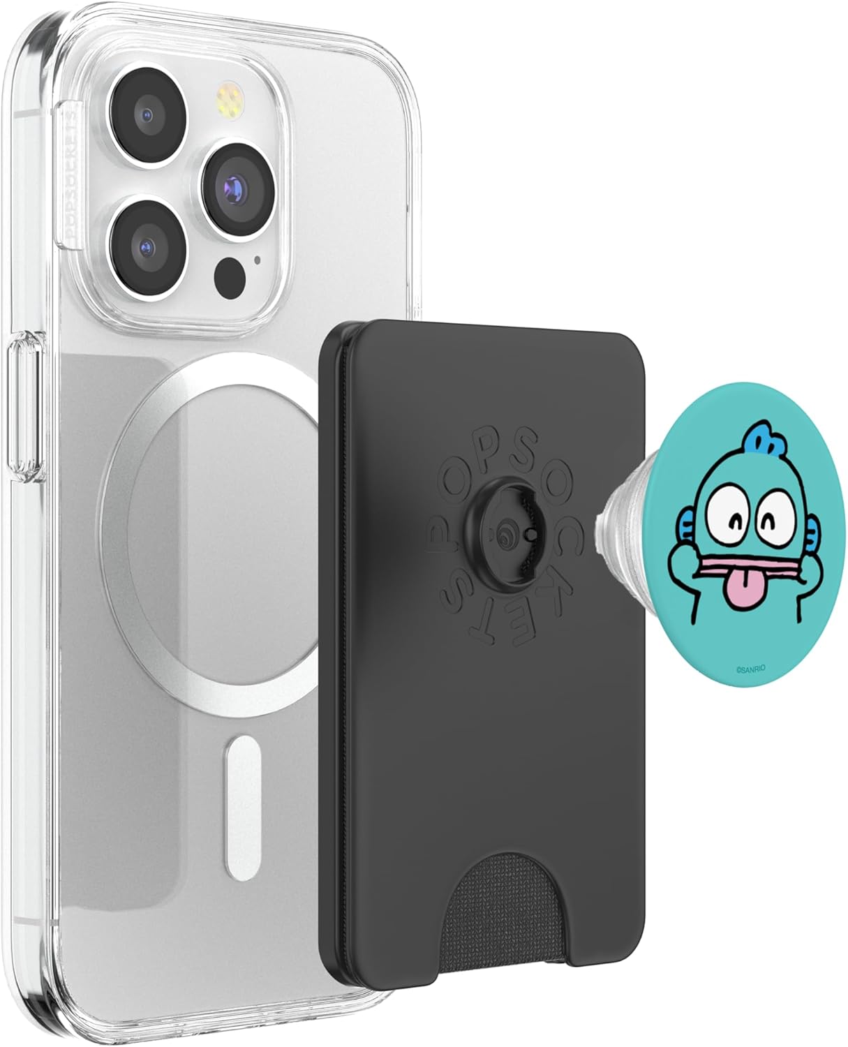 Sanrio Hangyodon Silly Face PopSockets PopWallet for MagSafe