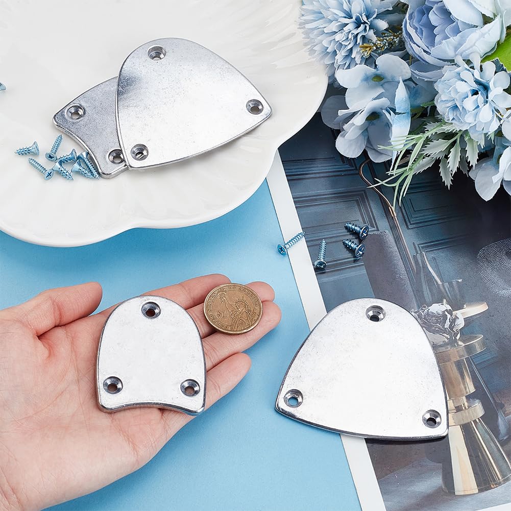 1 Paar Aluminium Legierung Schuh Absatz Platten Metall Sohle Schutz Pads 2.6"x3" Sohle Wächter Klopfen Reparatur Kit mit Schrauben für Leder Schuh Stepptanz Schuhe Stiefel Absatz Ersatz