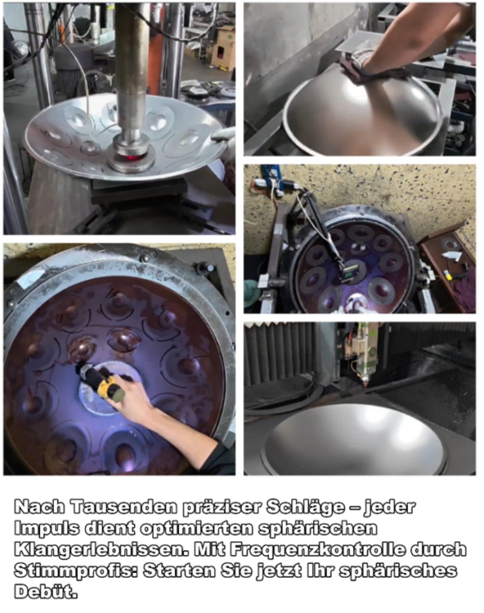 Strumento Handpan 440 Hz Re Minore 22 Pollici Tamburo in Acciaio Handpan Tamburo a Mano 9 Note 10 Note 12 Note Guarigione Sonora Per Principianti (Oro, 9Y)