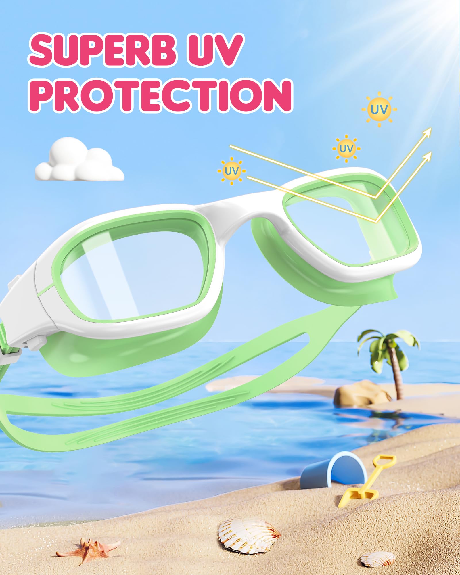 Zeligerstar Kids Swimming Goggles, Swimming Goggles for Kids 6-14, Anti Fog, UV Protection, No Leaking Wide Vision for Boys Girls - Image 2