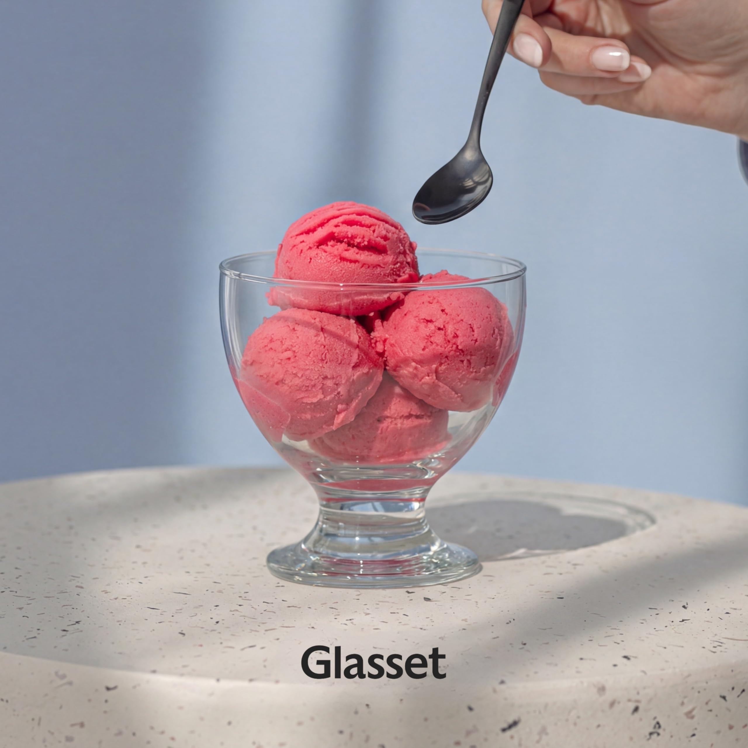 4er Set Eisbecher Glas 500 ml Dessertschalen auf Fuß für Nachtisch Obstsalat Pudding Große Glasschalen Transparent Hochwertiges Kalk-Natron-Glas Spülmaschinenfest Durchmesser 11 cm Höhe 11 cm