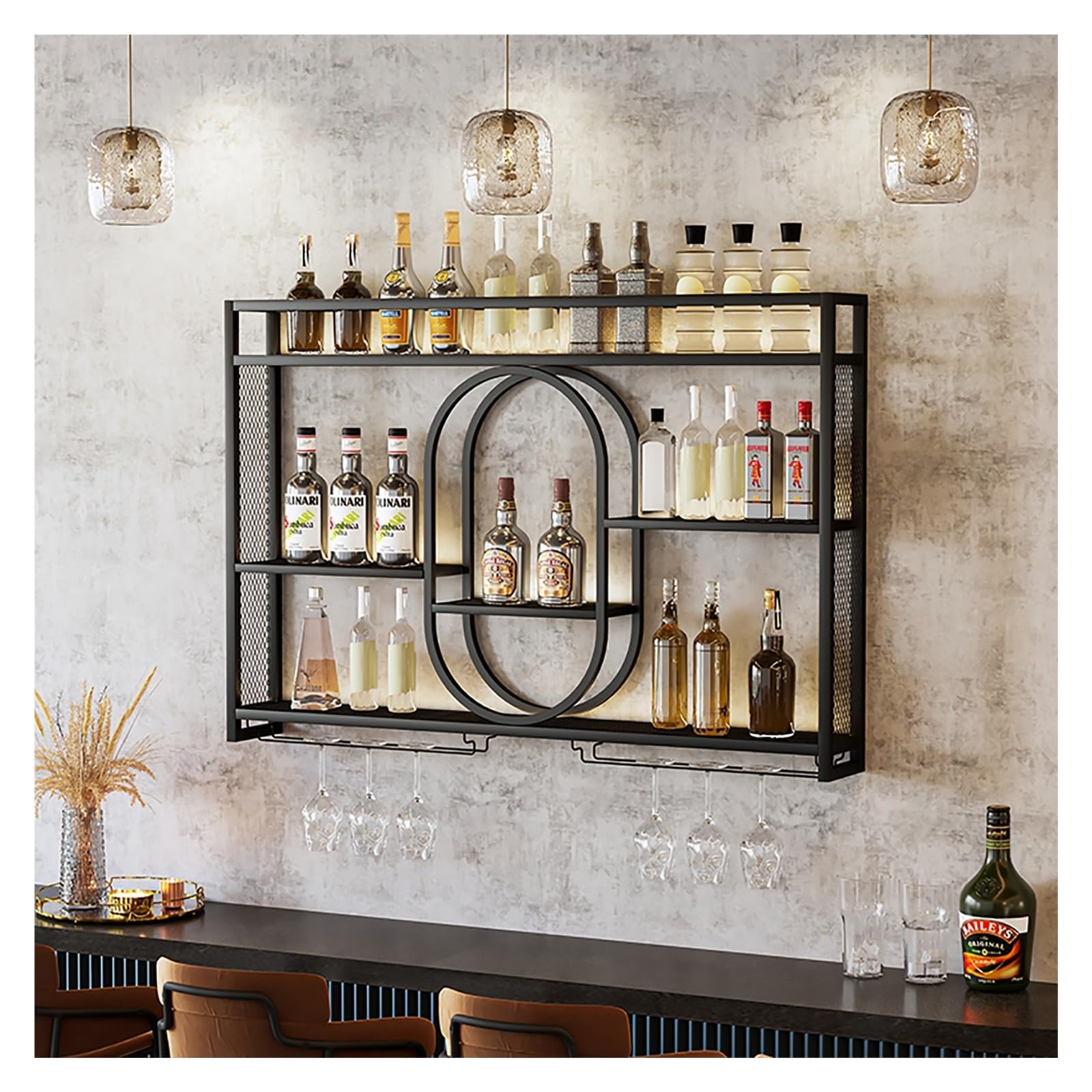 Présentoir à bouteilles d'alcool avec éclairage LED multicolore Ace of Spade pour bouteille de champagne en fer Présentoir à bouteilles d'alcool avec éclairage LED multicolore Ace of Spade pour bouteille de champagne en fer