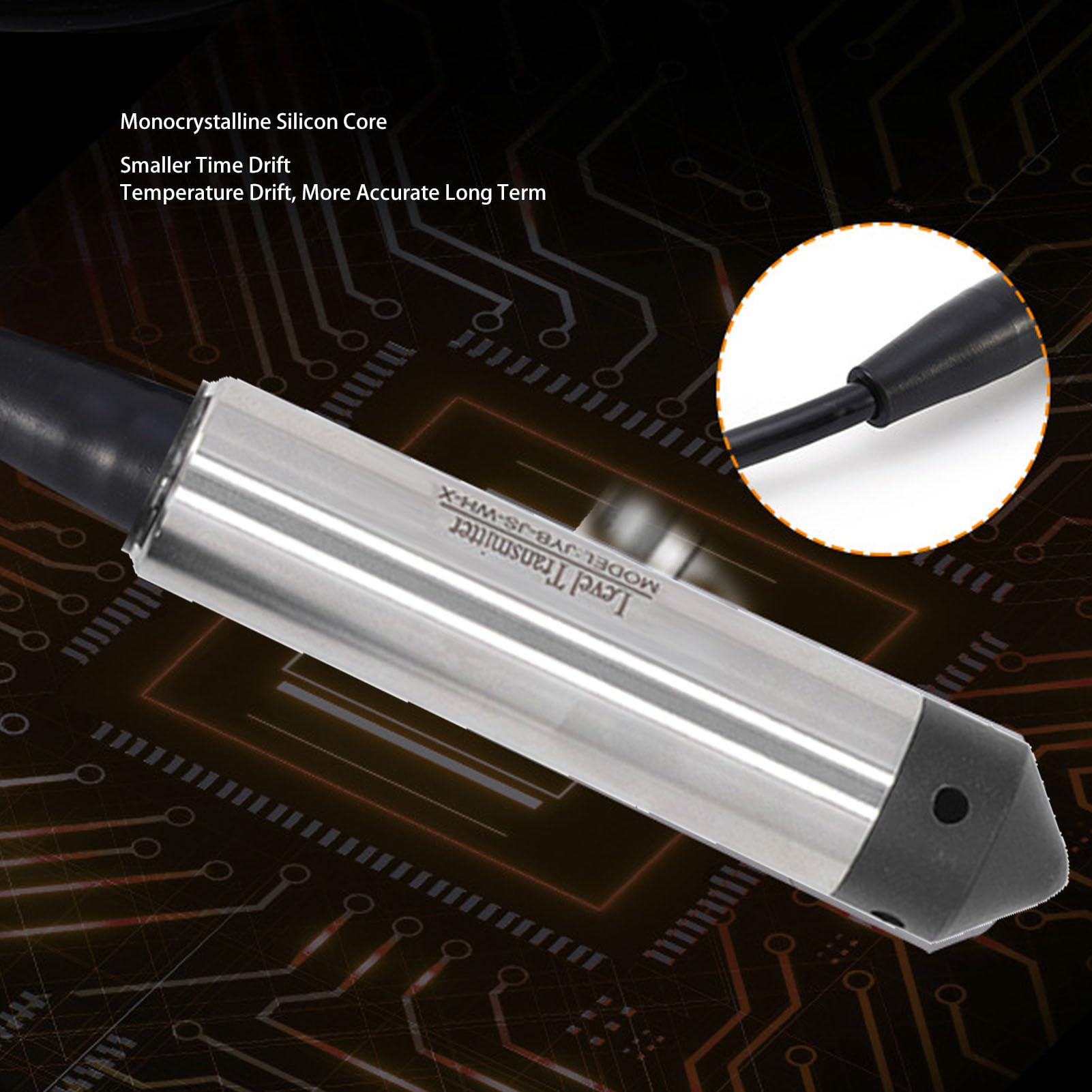 SEAFRONT Transmetteur de Niveau de Liquide à Enfiler, Sonde en Acier Inoxydable, Capteur de Niveau D'eau, Haute Précision, étanche IP68, DC 12-30 V, 4-20 MA (0-4m)