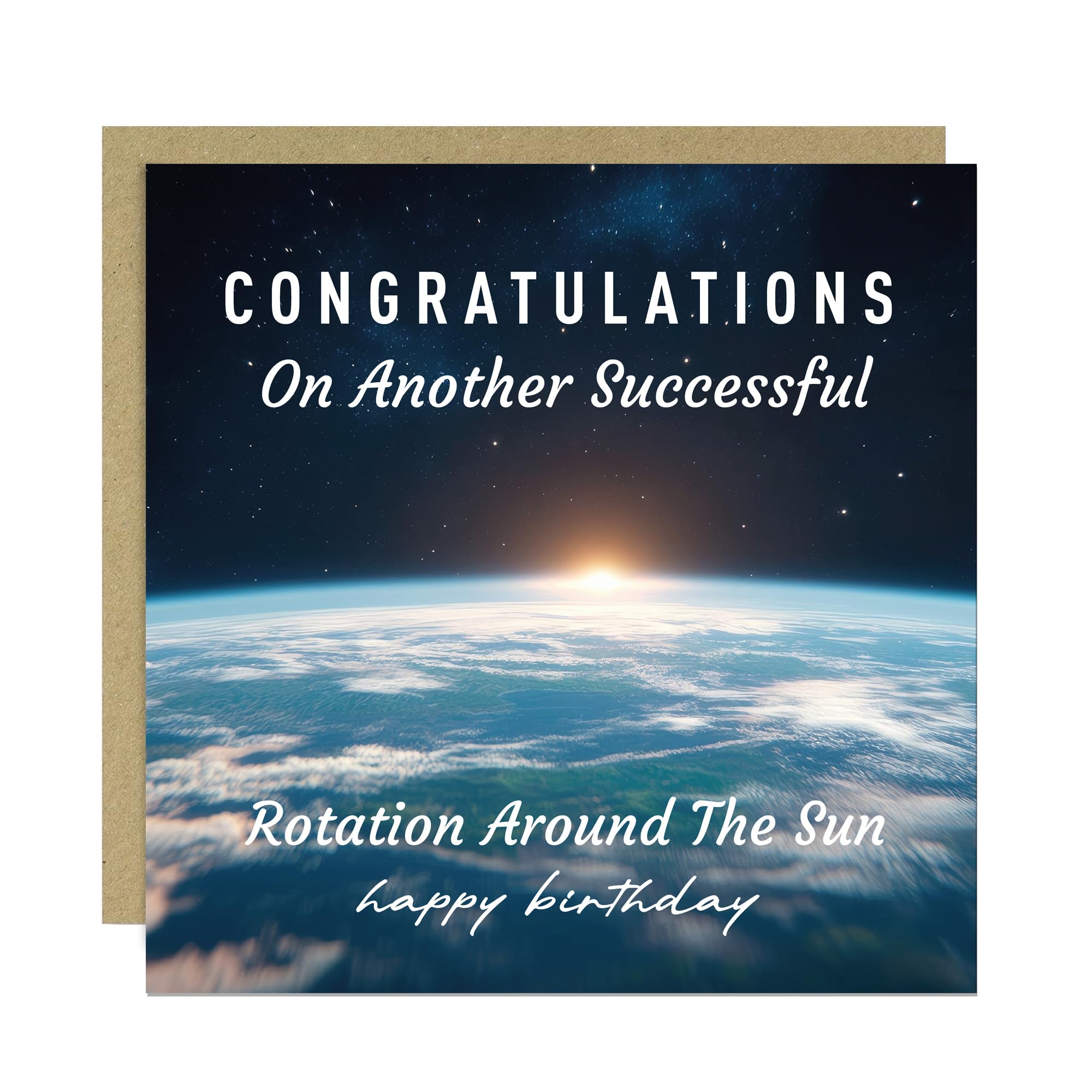 RED OCEAN Funny Birthday Cards for Men Women Round the Sun Joke Birthday Cards for Him Her Humorous Birthday Card With Kraft Envelope