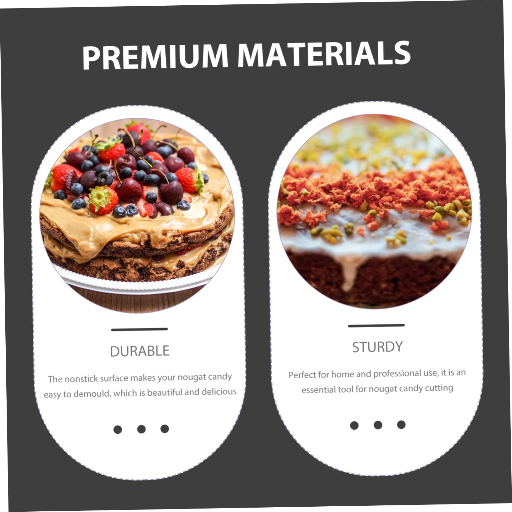 UKCOCO Nougat Backform Langlebiges nicht Haftendes Backblech mit Feiner Struktur und Verformungsfrei für Kuchen Nougat Geleekuchen und Süßigkeiten Einfache DIY Süßigkeiten Backzubehör