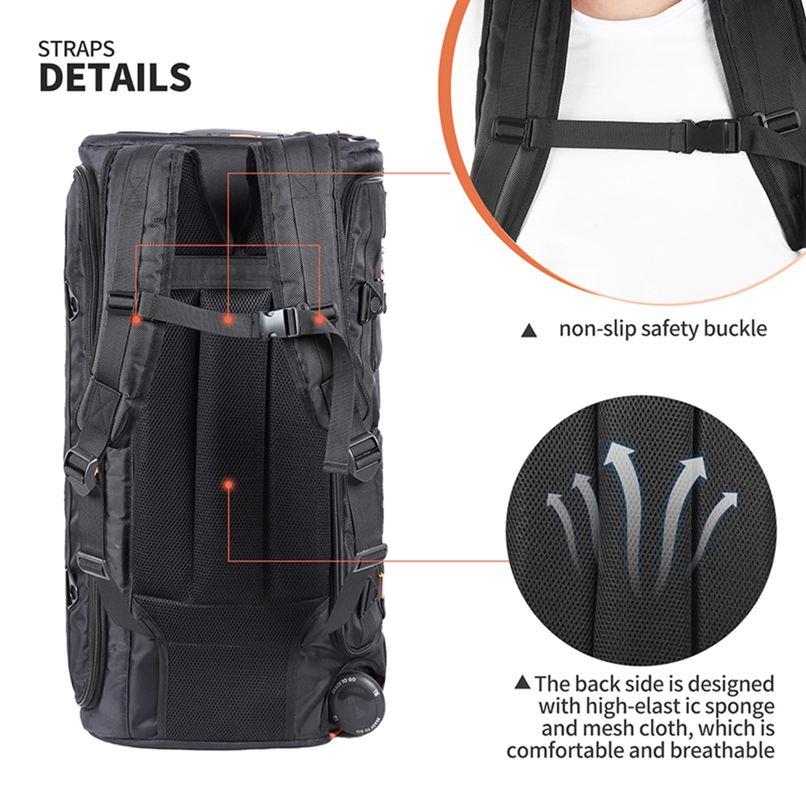 Sac à dos de transport portable pour haut-parleur JBL PartyBox Stage 320, sac de rangement pour haut-parleur d'extérieur (noir)