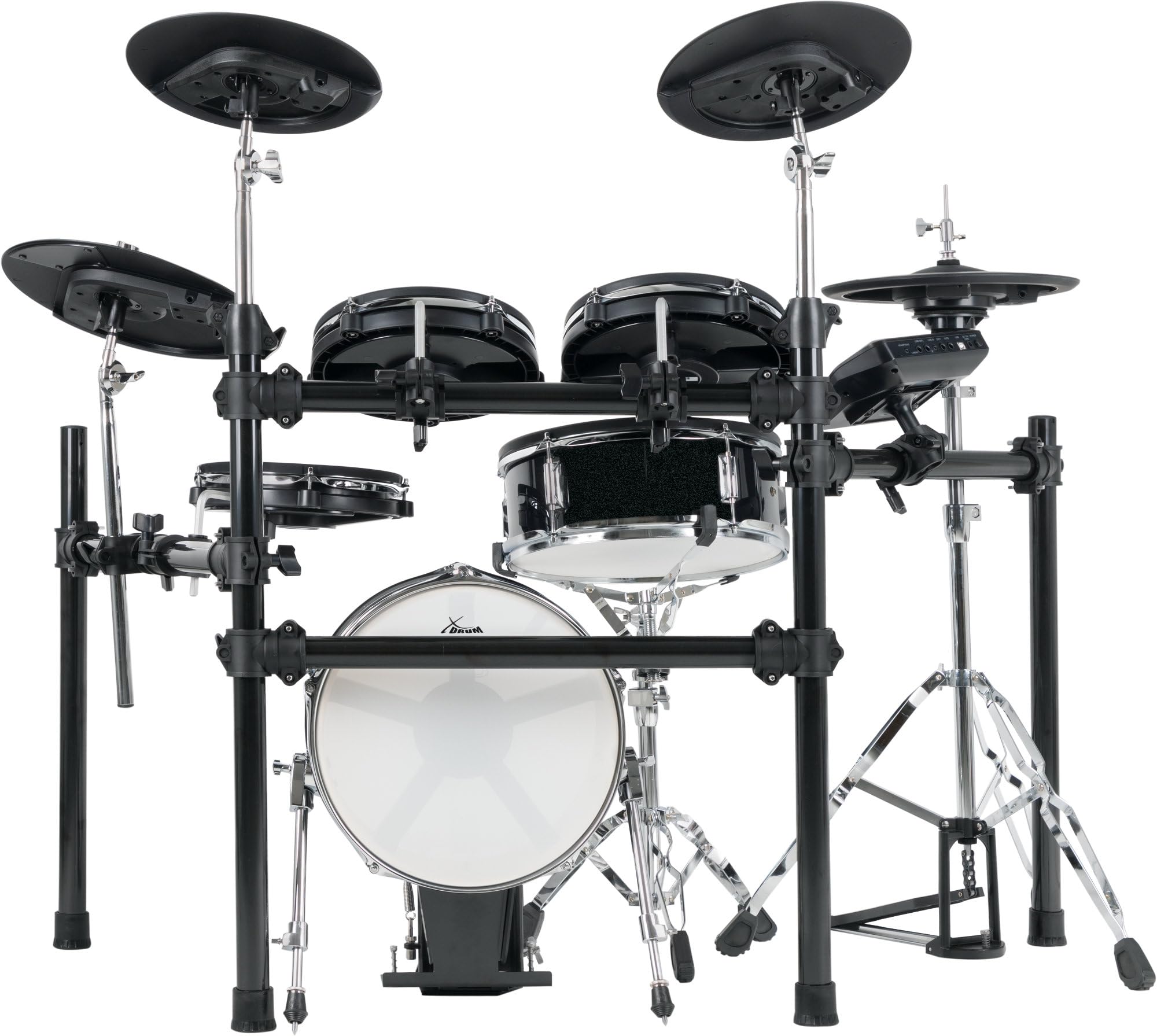 XDrum DD-650 Mesh E-Drum Kit Set, Set de Batería Electrónica, Módulo | Batería electrónica con parches mesh de doble capa, 1x pad de caja dual-zone de 14" con caja de madera, Metrónomo integrado