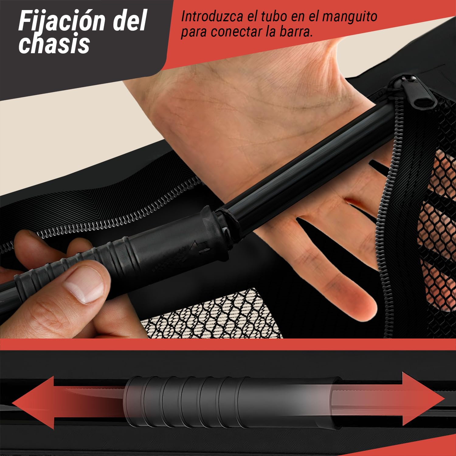 all Pets United® Transportín Plegable para Perros XL - 82x60x60 cm | Bolsa de transporte extensible - estructura de acero - nailon Oxford - apta para tren, coche y avión