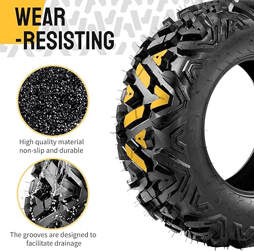Miniatura 3 de Neumáticos ATV UTV 25x8-12 delanteros y 25x10-12 traseros deportivos todo terreno 25x8x12 25x10x12 Race Mud Kart neumáticos sin cámara 6 PR Juego de