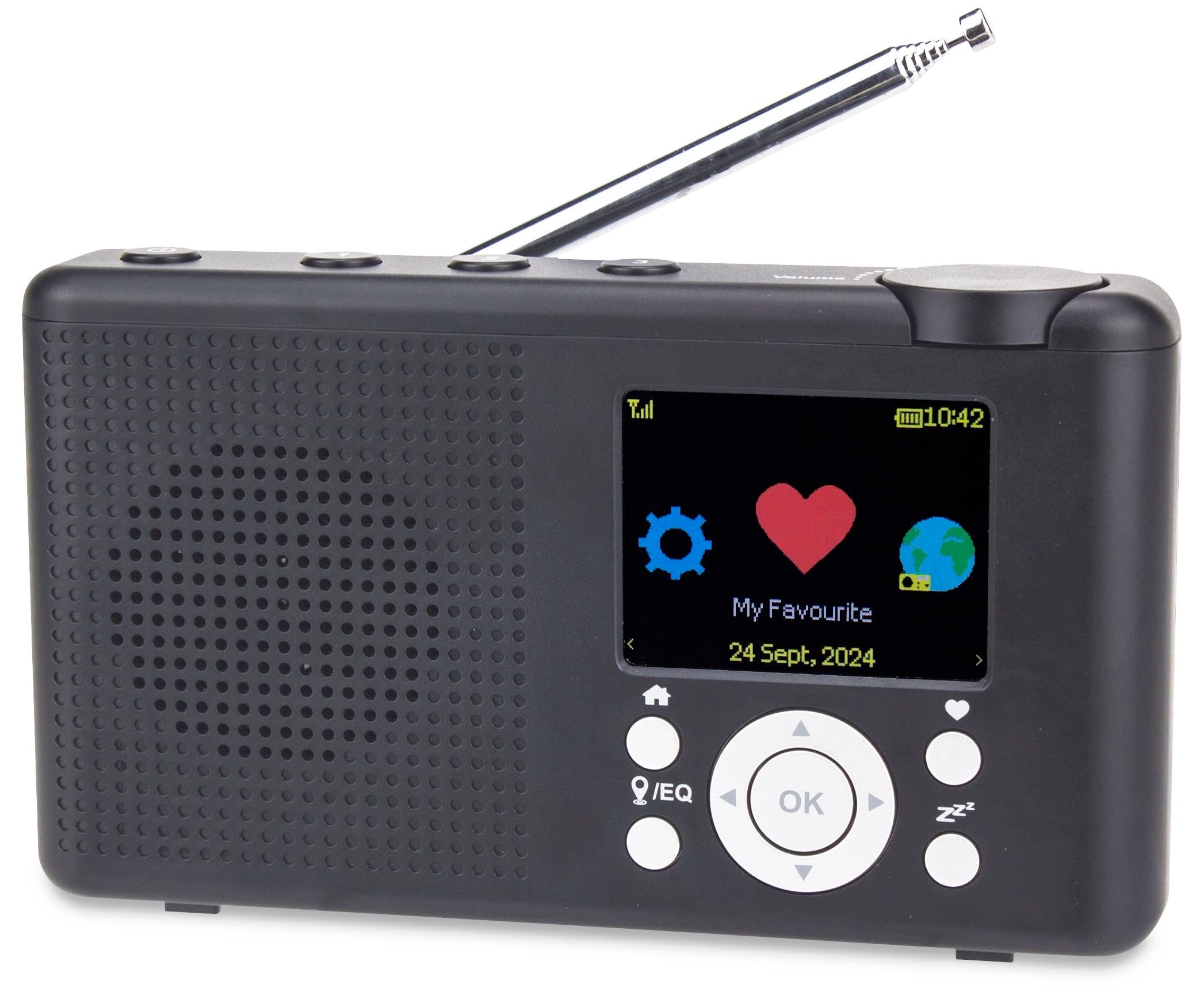 Reflexion TRA23I/GR, przenośne radio internetowe z radiem internetowym UKW DAB/DAB+ (16 W), kolorowy wyświetlacz, zasilanie sieciowe i bateryjne, 99 miejsc pamięci stacji, kolor czarny