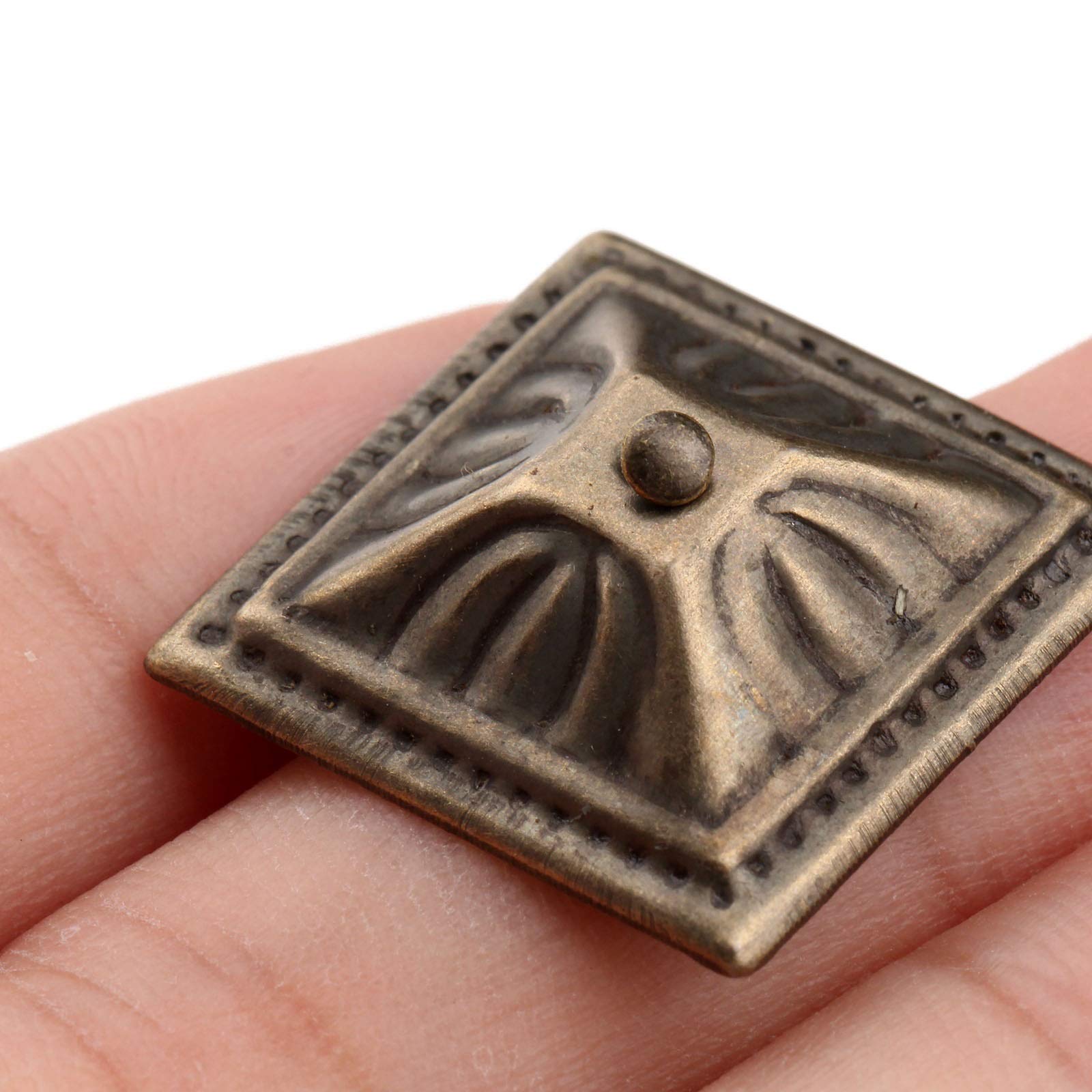 Clous, Punaises, punaises de rembourrage, pouce, décoratives meubles, 50 pièces 21x21mm fer en laiton antique clou bijoux boîte cadeau canapé