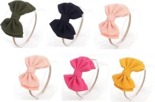 Fashion Alley Baby Girls Headbands (Pack of 6) - Stretchy Chiffon Hair Bows & Wraps - Newborn to Toddler - Multiple Colors Price In India