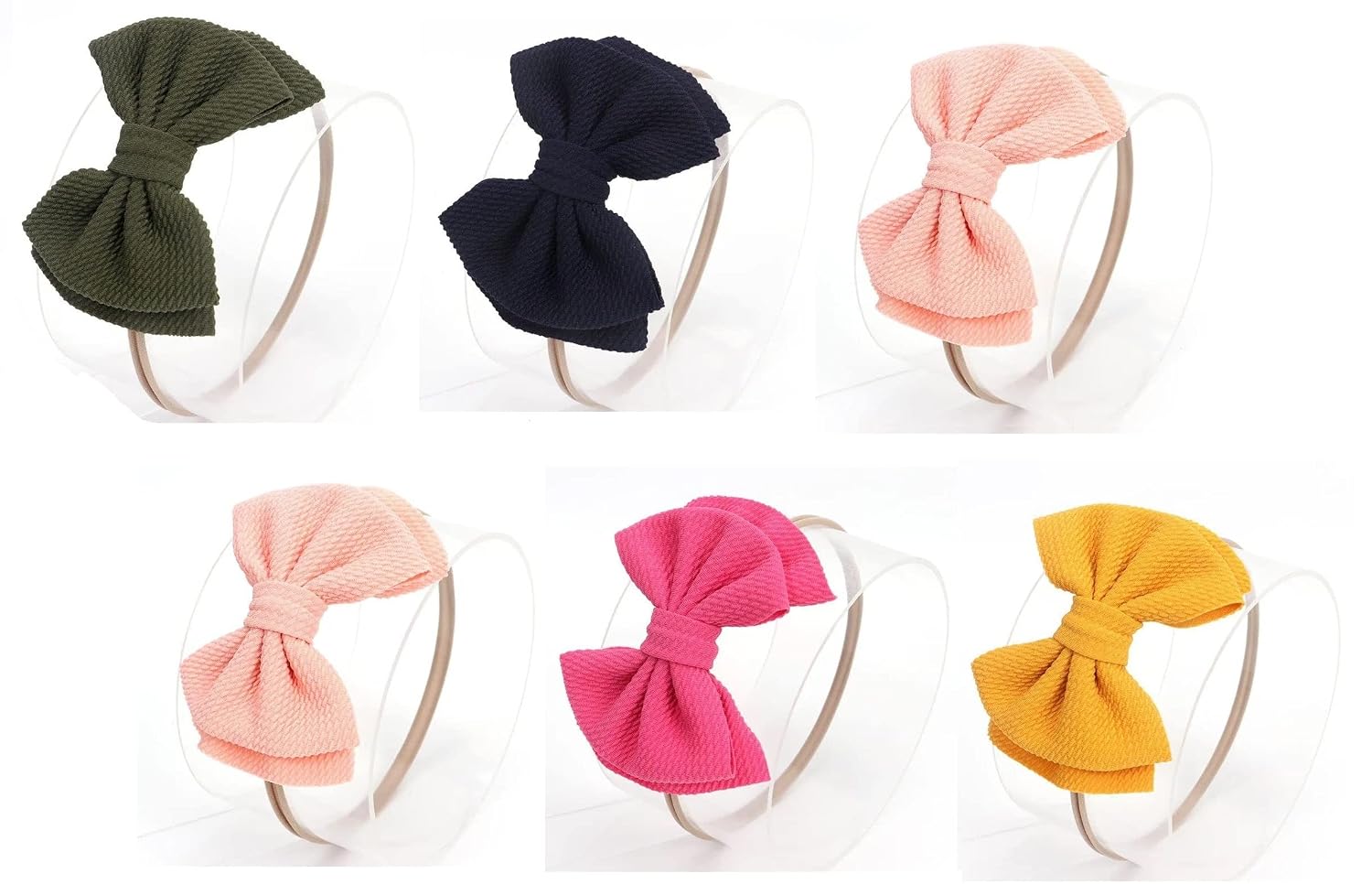 Fashion Alley Baby Girls Headbands (Pack of 6) - Stretchy Chiffon Hair Bows & Wraps - Newborn to Toddler - Multiple Colors
