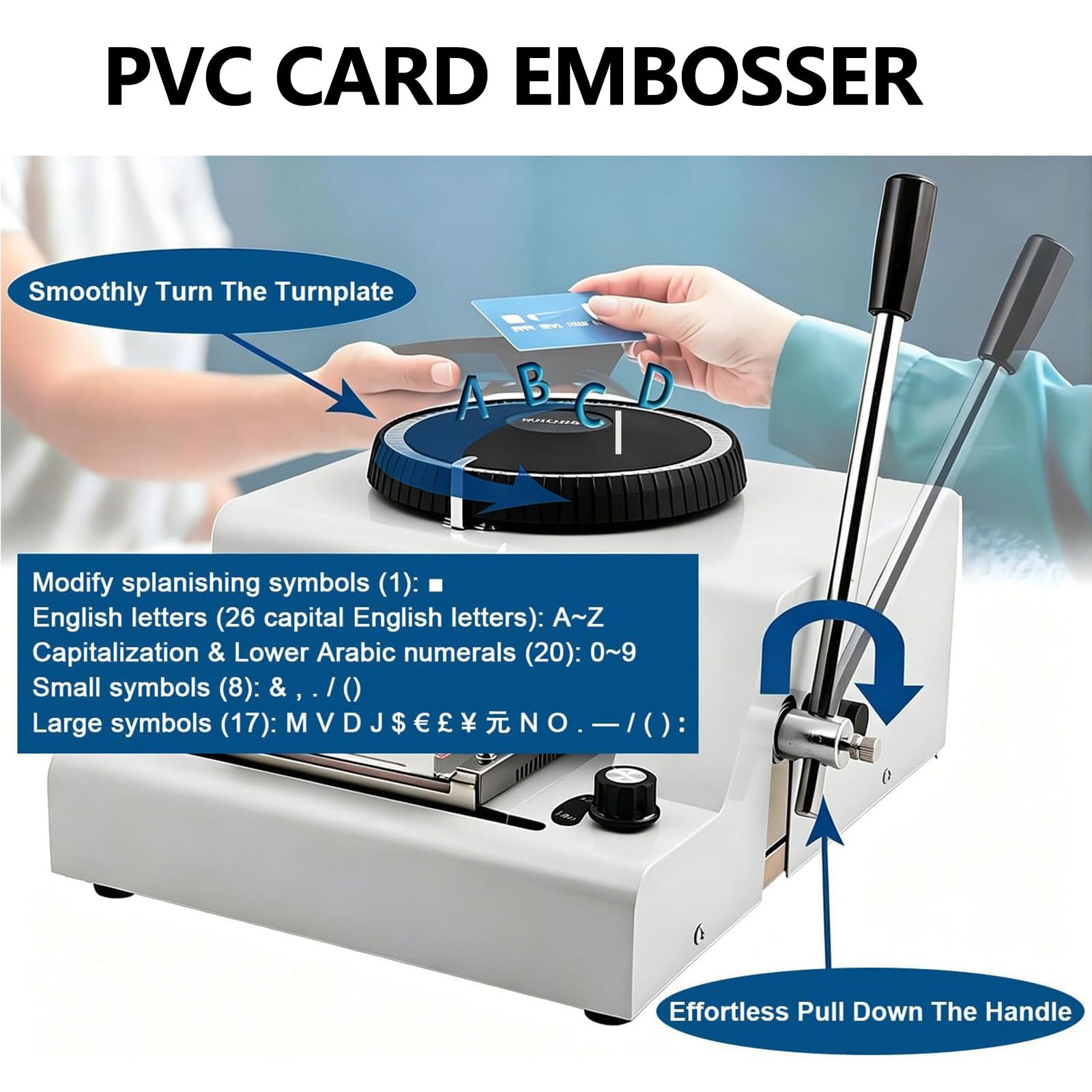 Macchina per Timbratura Manuale in Metallo Etichette Cani E Carte in PVC,Codificatore in Rilievo da 1 a 12 Righe,Strumento per Codici di Timbro Resistente per Etichette in Metallo