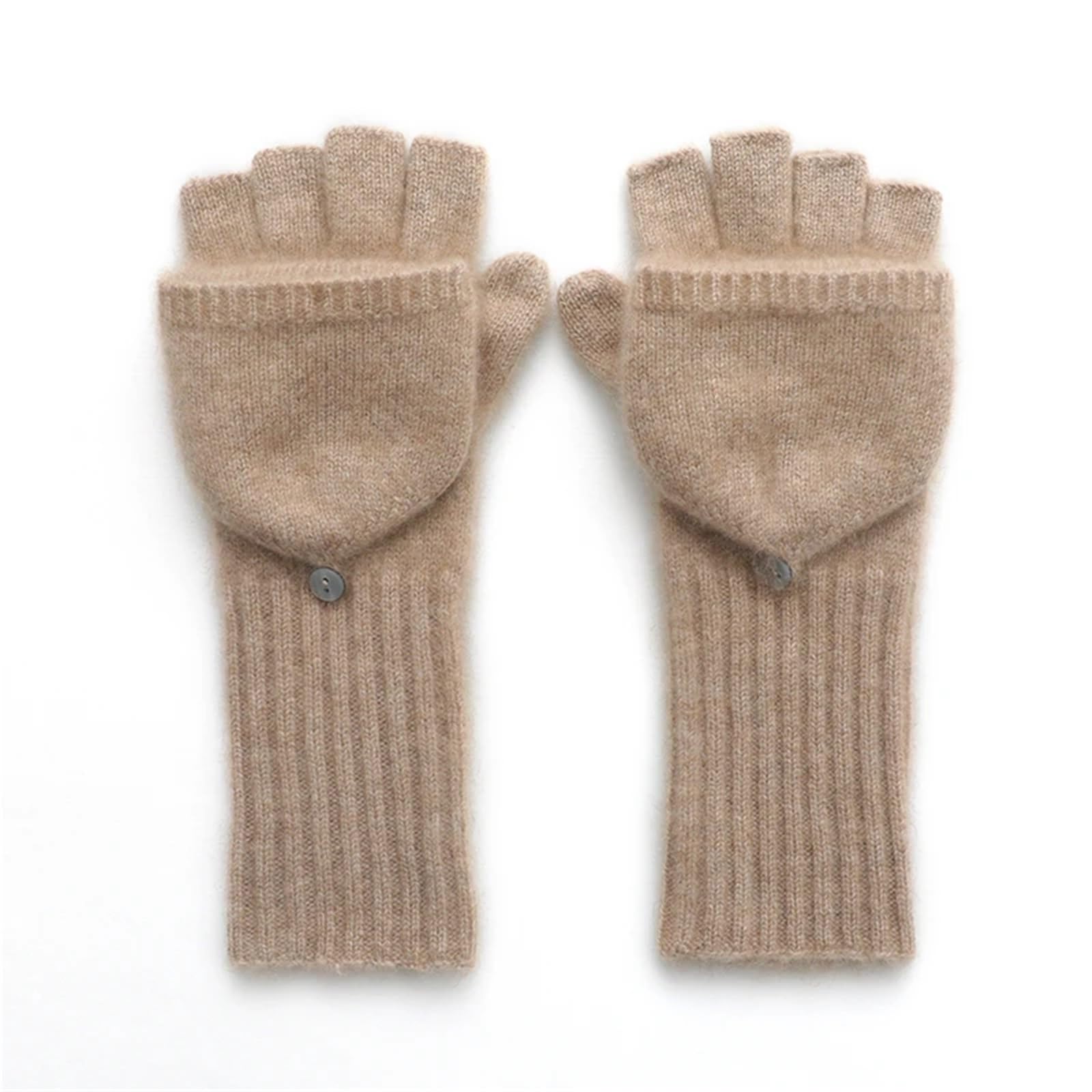 Guantes De Punto Manopla de Invierno Guantes sin Dedos Punto cálidos Mitones for Hombres para Caminar Y Correr