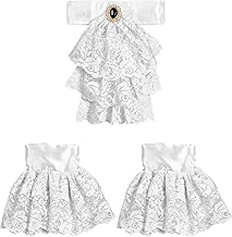 Widmann 07799 – Jabot aus Spitze, mit 2 Manschetten, white, Accessory, Kostüm, Karneval, Halloween, Mottoparty