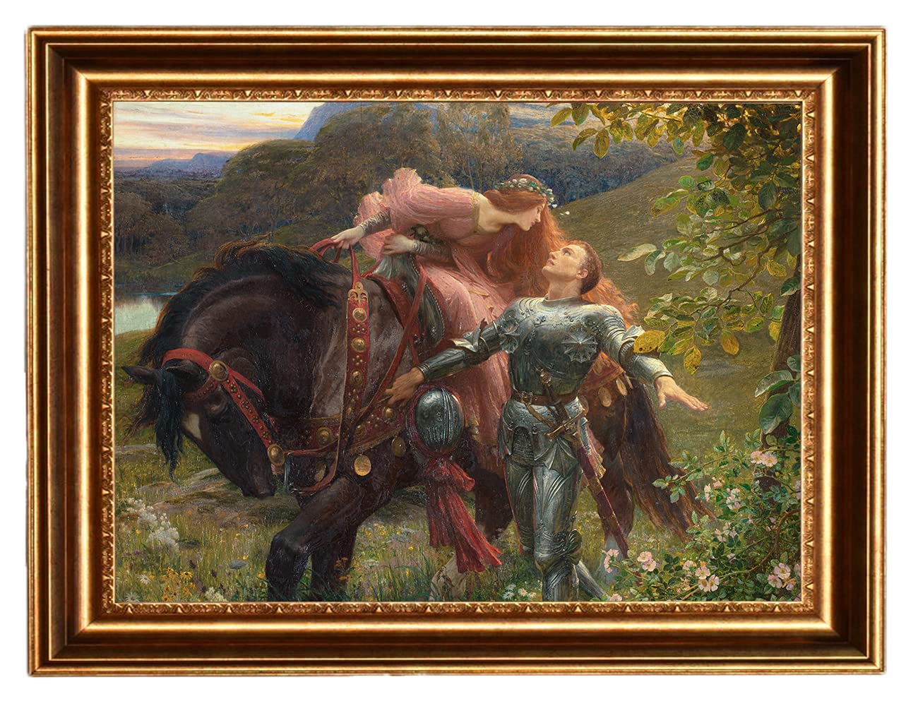 ELITEART-La Belle Dame sans Merci by Frank Bernard DickseeOil Painting Reproduction Giclee Wall Art Canvas Prints -Framed (30x21, Framed(sf801))