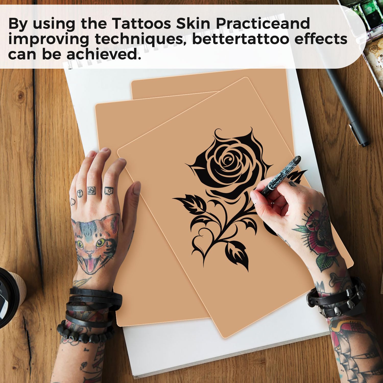 Amazon.com: 30 Pack Fake Skin for Tattoo Practice, 8 display picture 1