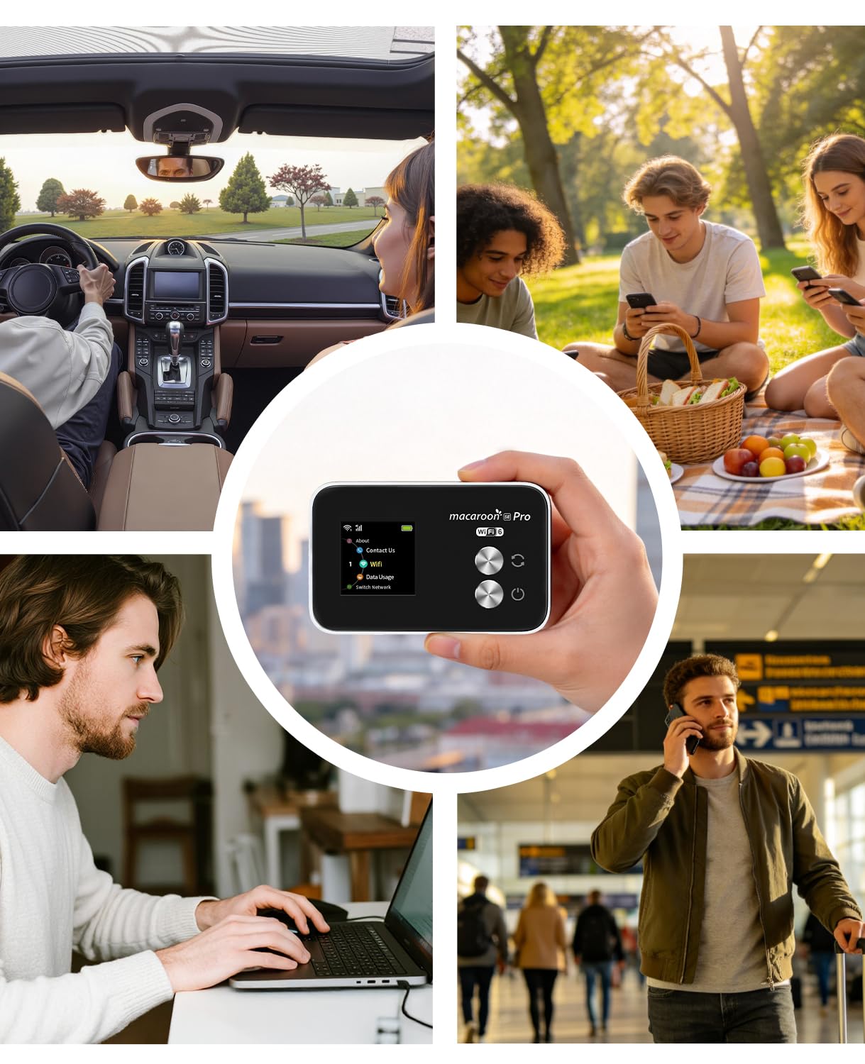 FREEBOT Hotspot WiFi portatile da viaggio - SE Pro 4G Mobile Hotspot con 10 GB di dati USA 30 giorni, 8 dispositivi collegati, router WiFi tascabile con 3000 mAh, copertura oltre 120 paesi, nessuna