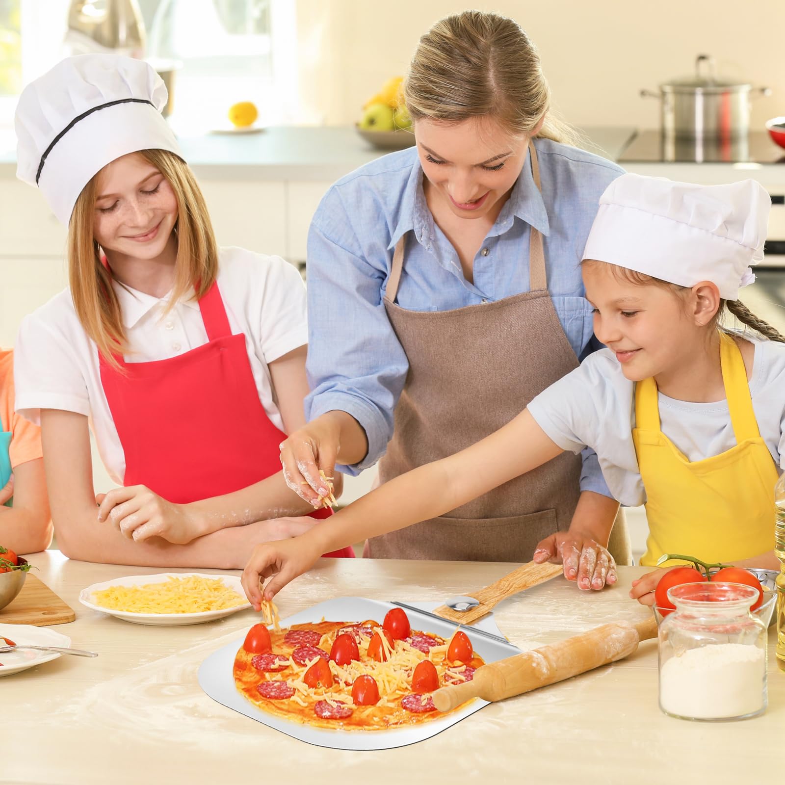 Pala per pizza grande buccia di alluminio pizza 30,5 centimetri x 30.8 cm per la cottura della pizza fatta a mano, 59,3 cm nel complesso, per qualsiasi esterno o interno Pizza Grill forno