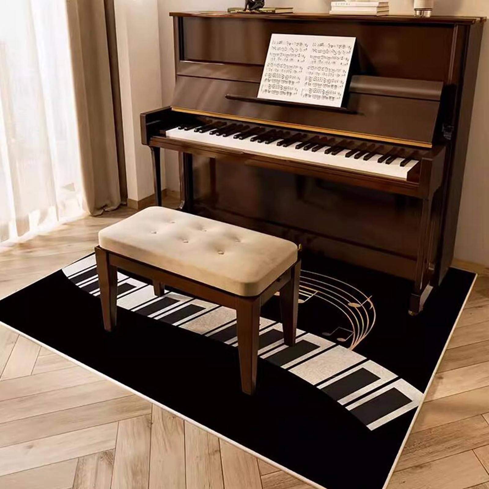 Alfombra de piano vertical insonorizante, manta insonorizante, alfombra de tambor de sonido, alfombra absorbente a prueba de sonido, alfombra antideslizante para suelo (tamaño: 80 x 160 cm