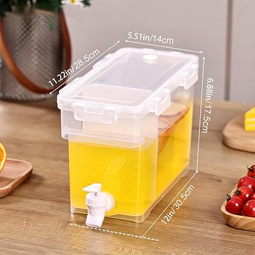 Miniatura 2 de DCQRY Hervidor frío con grifo en el refrigerador, dispensador de bebidas para refrigerador, jarras de agua de plástico, tetera de frutas, cubo de