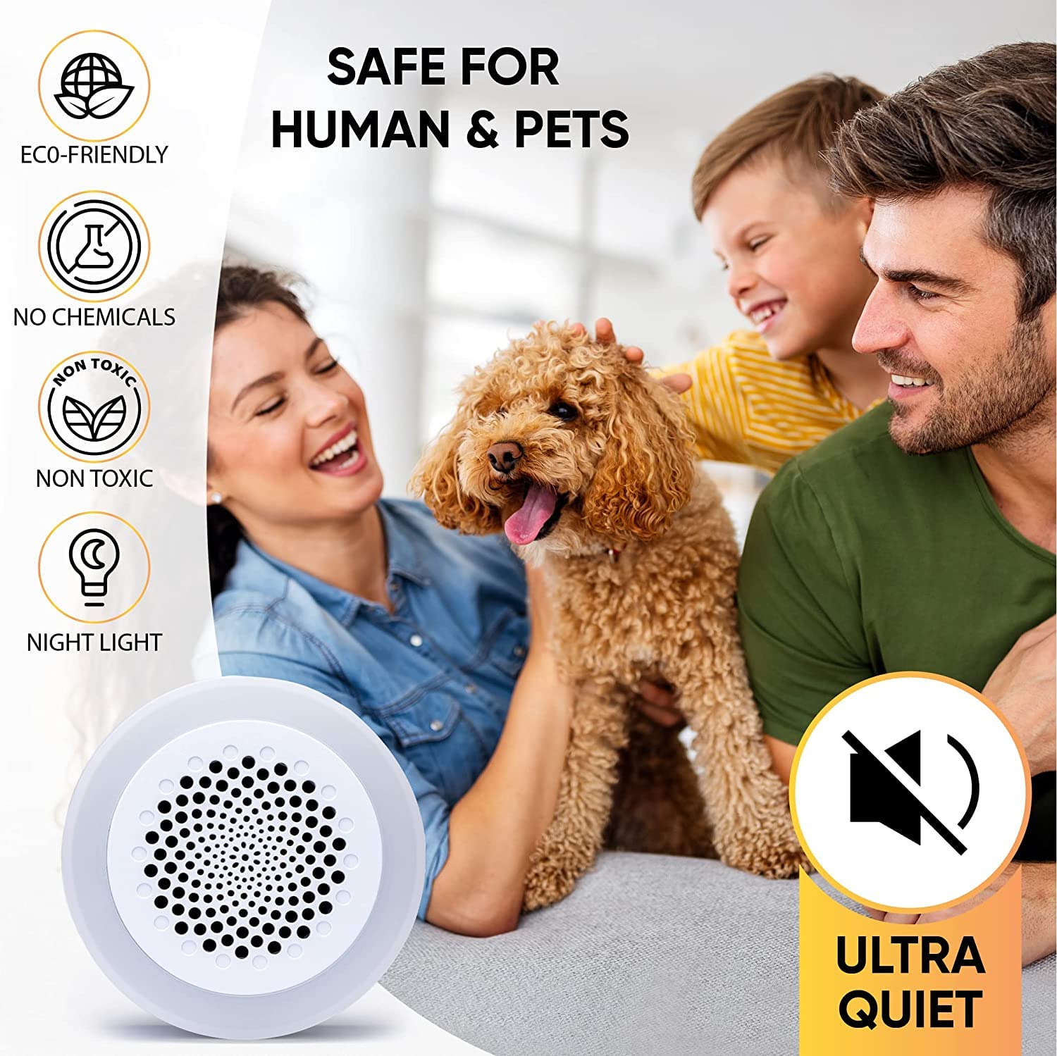 Repelente de plagas ultrasónico, repelente electrónico de ratones con sistema de control de ratas no tóxico, repelente de mosquitos en interiores, enchufe repelente de insectos para interiores