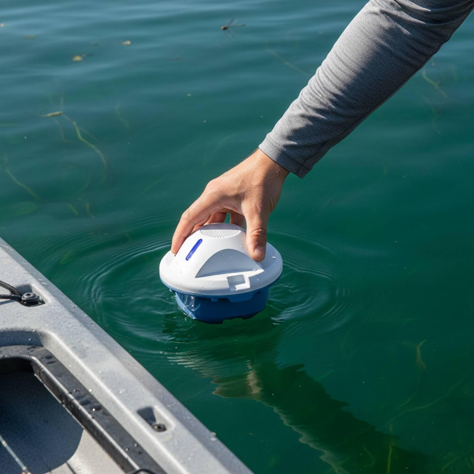 Sonar Électronique Sondeur Portable Chercheur de Poissons Capteur sans Fil Portée 60 des Contacts sous-Marins sur Smartphone Adapté à Pêche en Étang Rivière Mer
