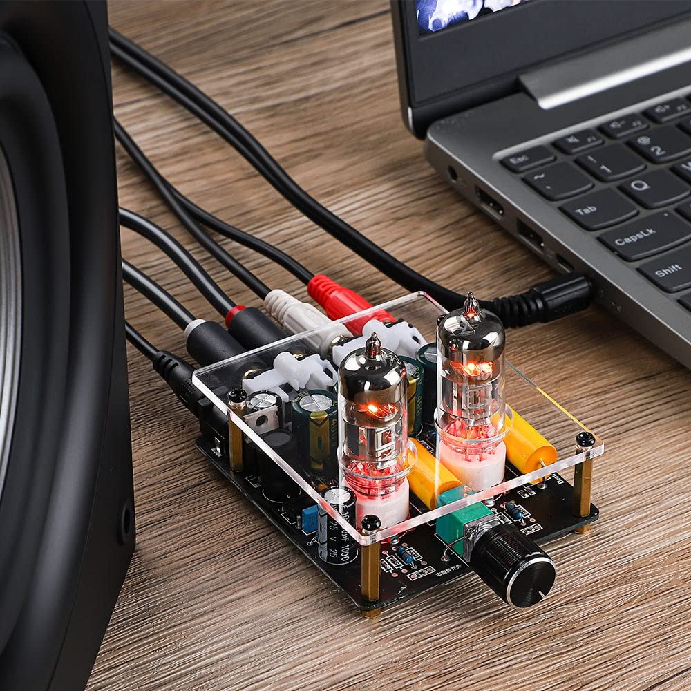 DLOETT Préamplificateur audio 6A2 Tube HiFi Préampli Stéréo Bile Buffer Audio AMP Haut-parleur Amplificateur de puissance Home Cinéma