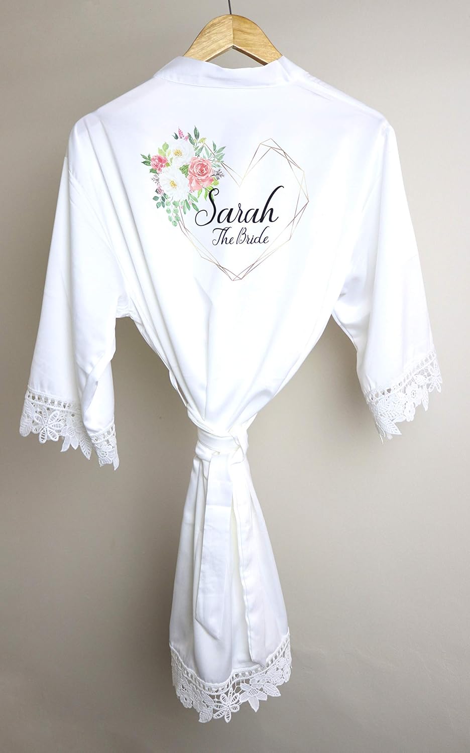 Personalised Lace Satin Bridal Robes, Wedding dressing gowns Amazon.co.uk Handmade Products