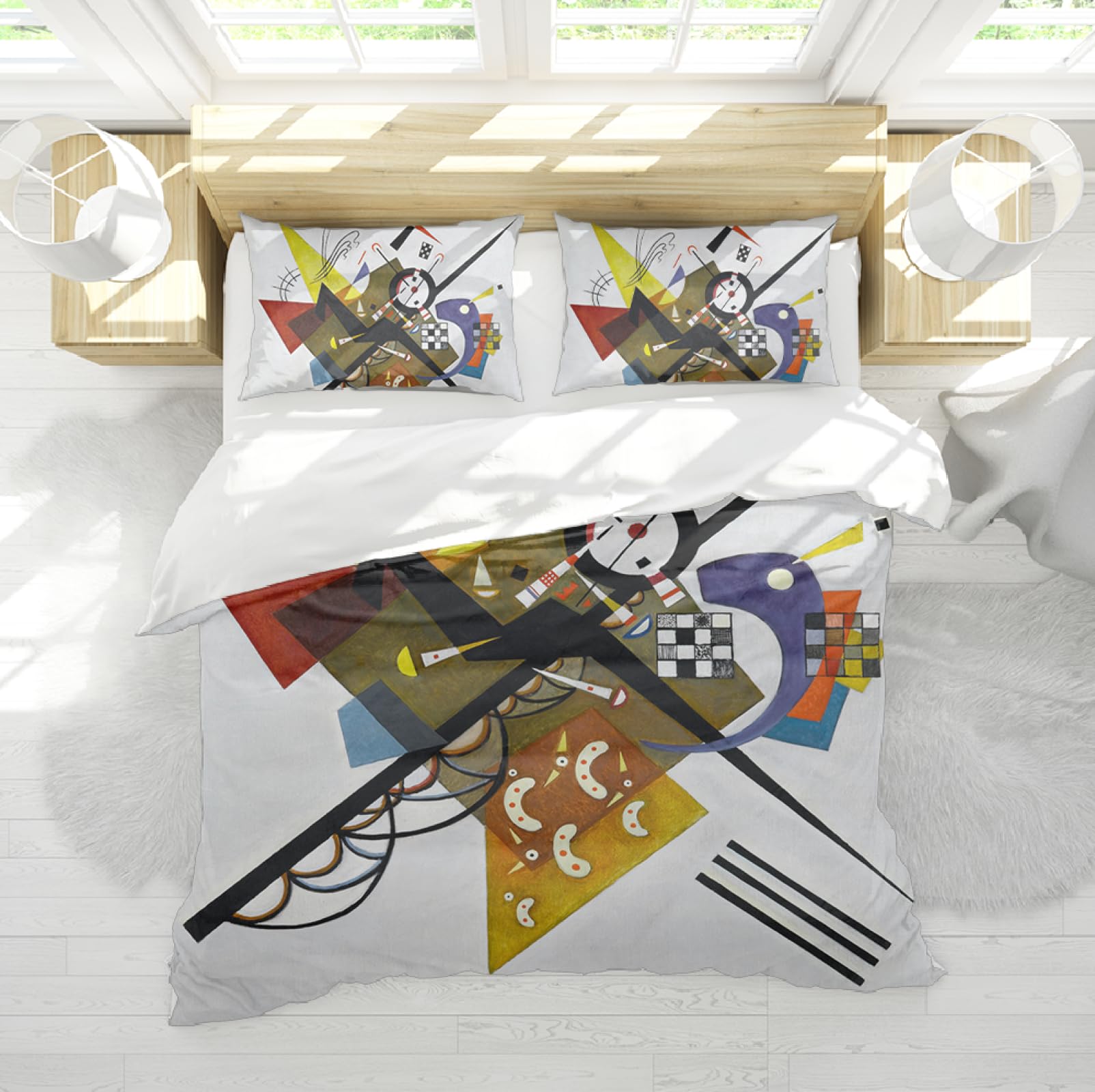 Housse de couette 260x240cm Kandinsky pour transformer votre chambre en galerie d'art moderne