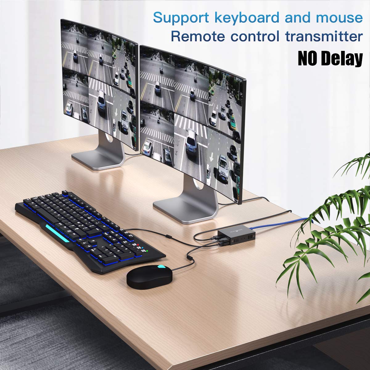 PW-HT240HK-A HDMI KVM USB Extender 165ft/50m Transmission over Single Cat5e/6/7 HD 1080P Support Loop out 3D EDID Function