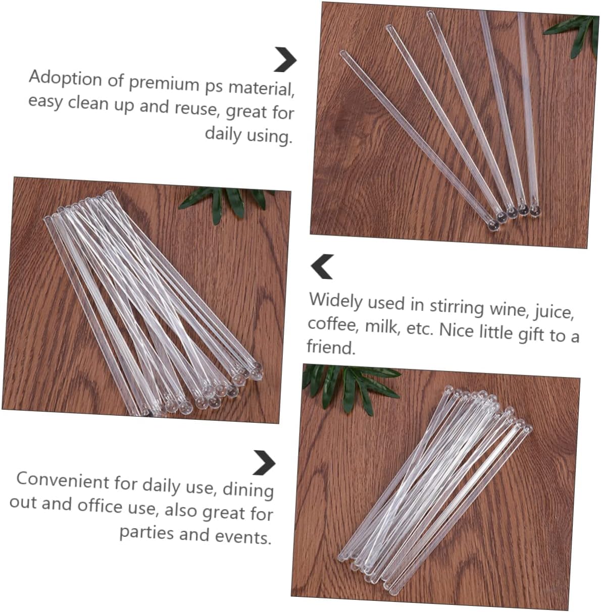 LABRIMP 100pcs Cocktail Stirrer Sticks Hole Drink Stirrers for Party Mixers for Beverages