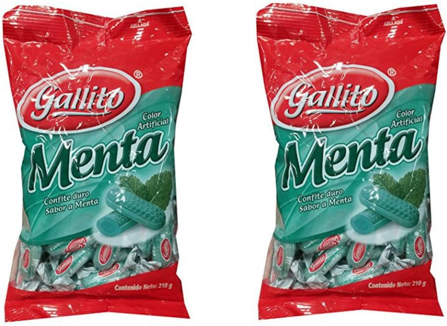 Gallito Mint Hard Candy, 2 Bags of 7.5 Ounces