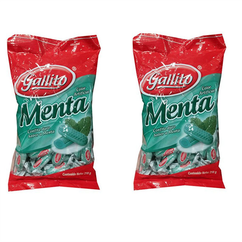 Gallito Mint Hard Candy, 2 Bags of 7.5 Ounces
