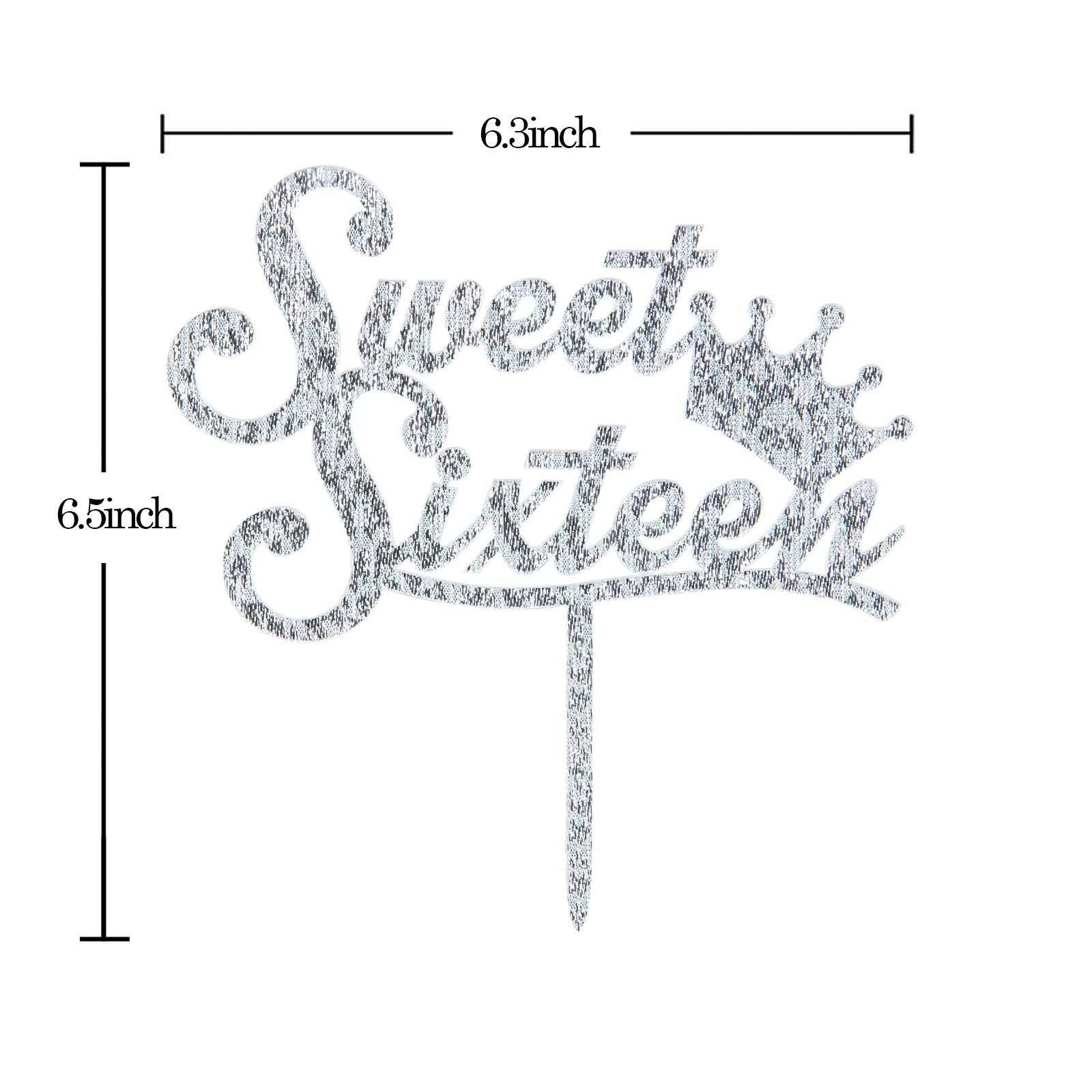 Sweet 16 Cake Topper Silver Crown Sweet Sixteen Cake Topper 16th