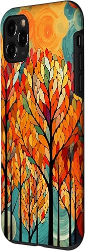 Miniatura 2 de iPhone 11 Pro Otoño y coloridas hojas y árboles de otoño, funda temática de color de otoño