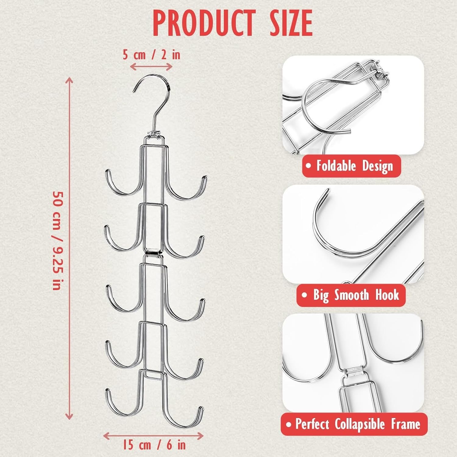 Purse Organizer for Closet: Upgraded Purse Hanger with 10 Big Hooks