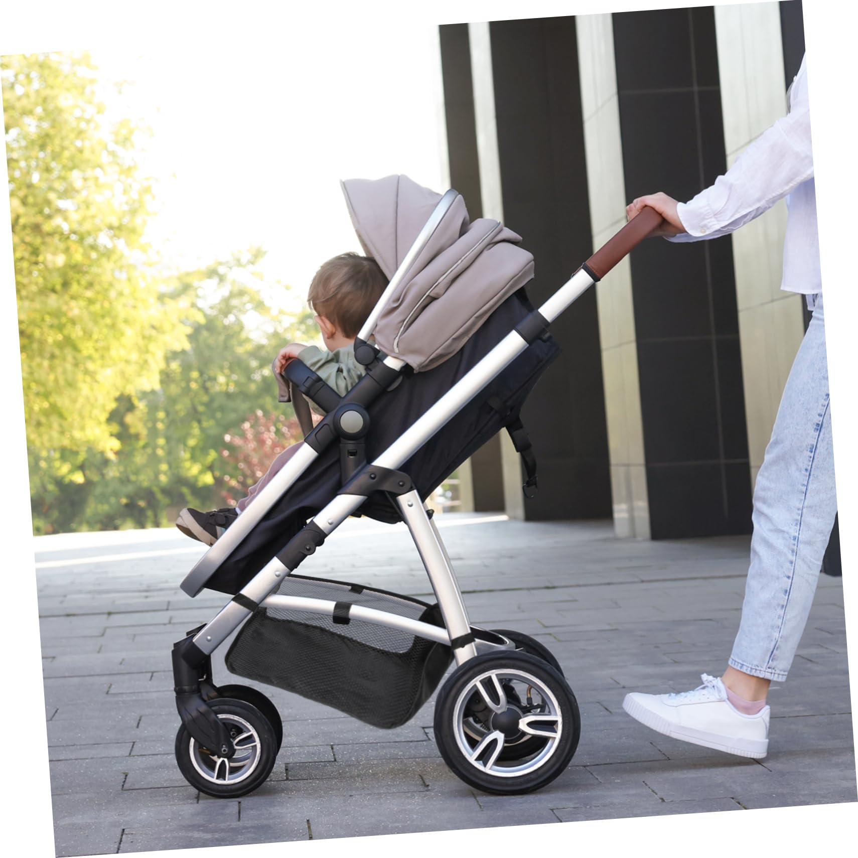 BESPORTBLE 3 Piezas Cesta para Carrito de Bolsa Organizadora Inferior para Cochecito Cesta de Almacenamiento Espaciosa y para Accesorios
