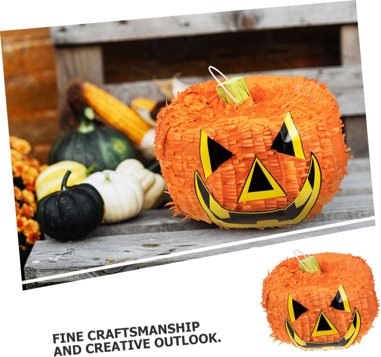 Toyvian 1Set Pumpkin Pinata with Stick Halloween Party Game Supplies Fun Candy Filled Pumpkin Decoration for Lightweight and Decorative for Halloween Celebrations