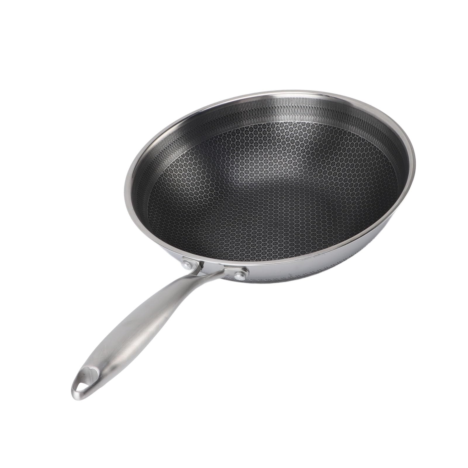 Patelnia ze Stali Nierdzewnej Ergonomiczna Patelnia 316SUS Nonstick Odporna na Ciepło Patelnia o Strukturze Plastra Miodu Nonstick do Kuchenki Gazowej (316 SUS)