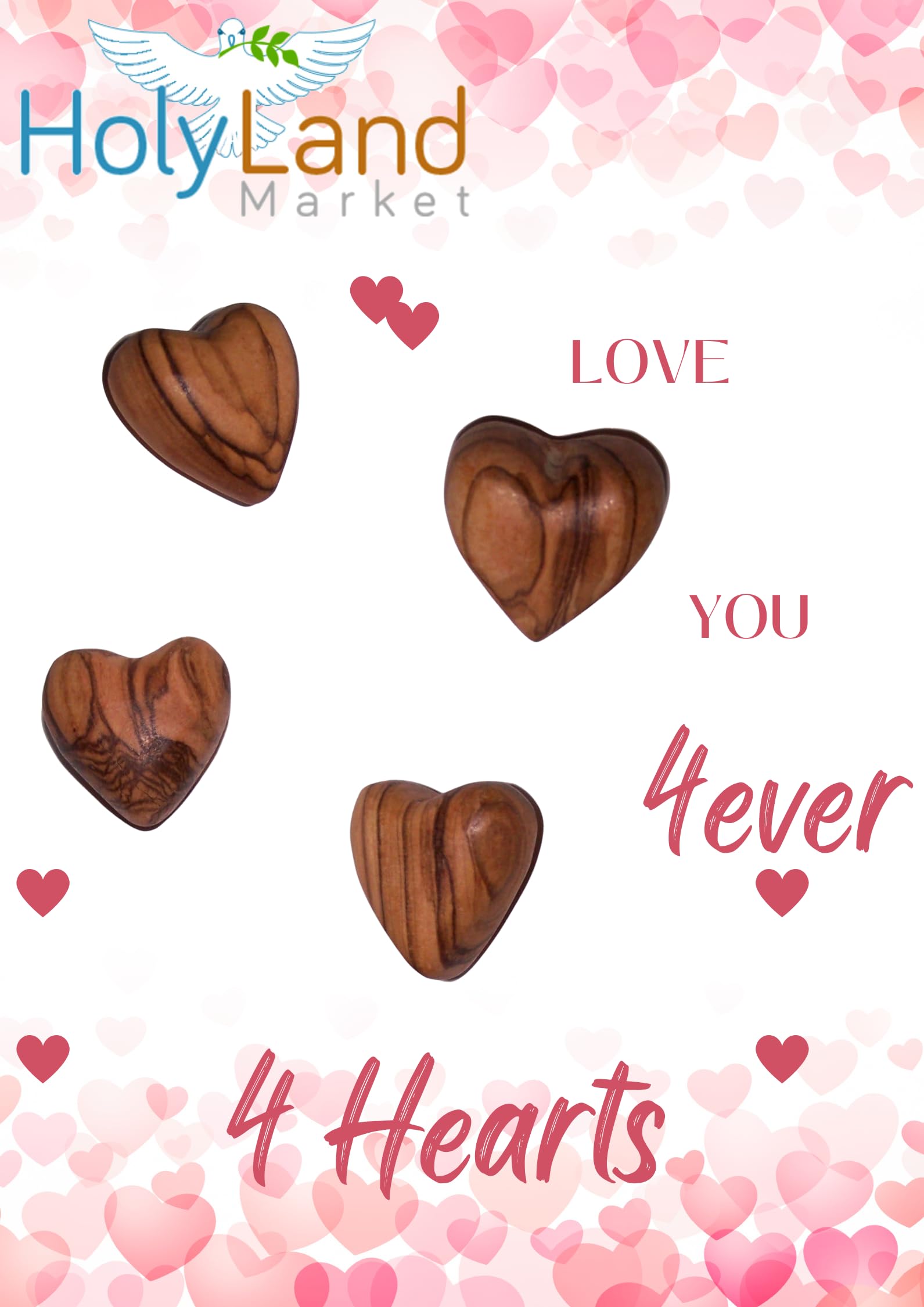 Amazon.com: Holy Land Market Olive Wood Interlocked Hearts