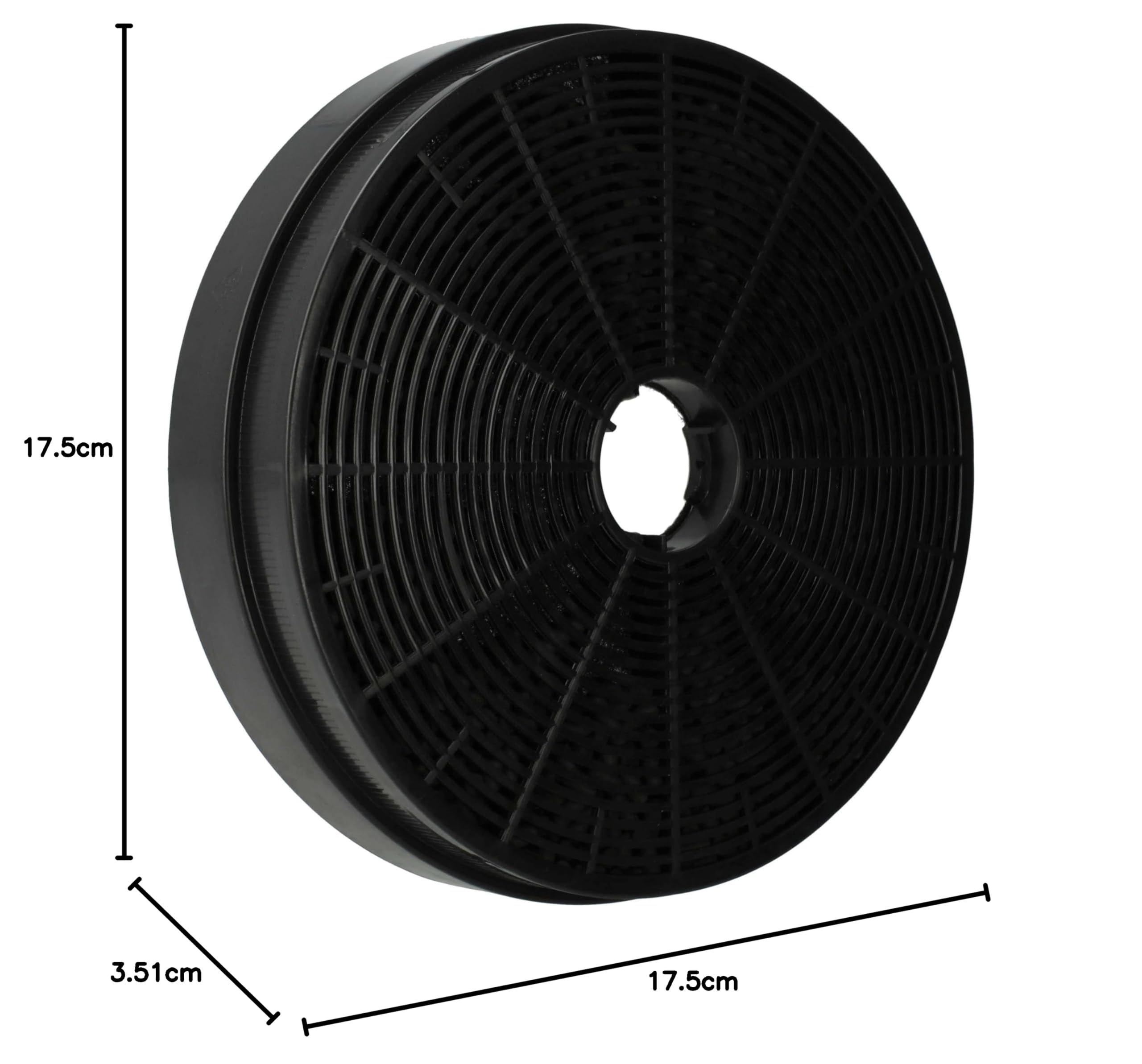 vhbw 4x filtro de carbón activado compatible con Klarstein Skyfall Smart 10035379, 10035378 campanas cocina - 17,5 cm