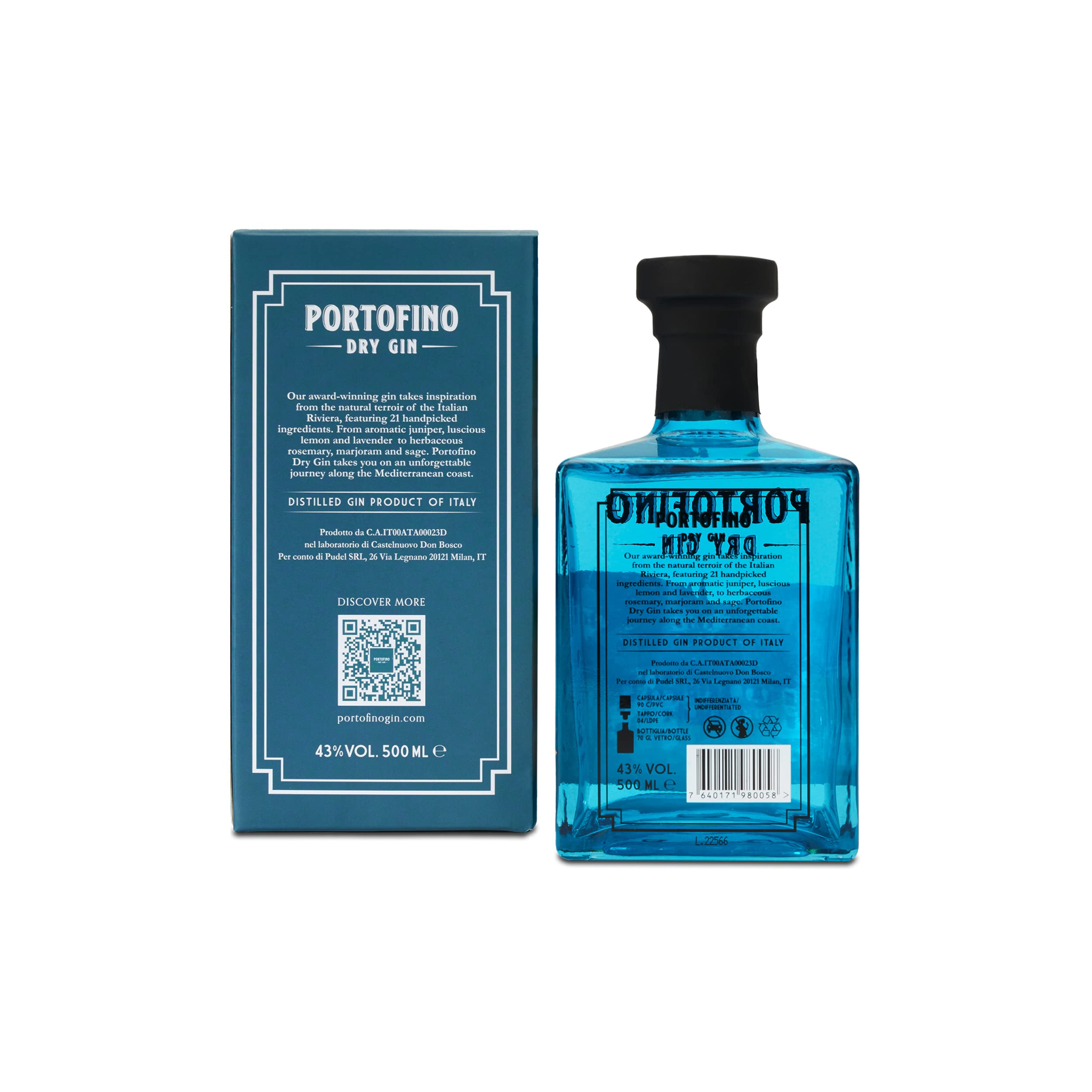 Portofino Dry Gin con astuccio ed. martini cocktail - 500 ml