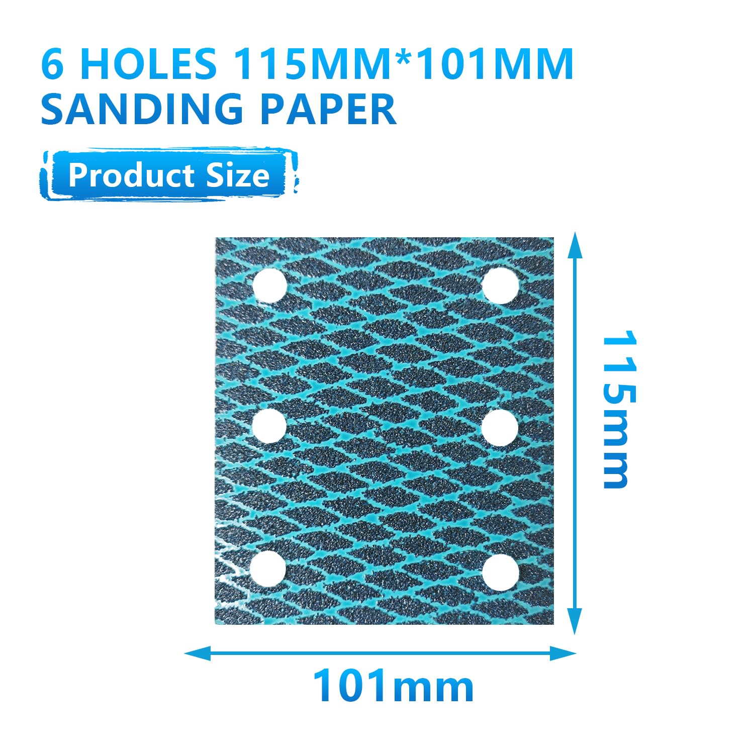 GZKTY 60 pieces sandpaper 115 x 101 mm - 6 hole punch - grain size 80 - sandpaper for orbital sanders - Image 2